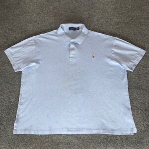 Polo Ralph Lauren Mens 2XB Blue Polo‎ Shirt Short Sleeve Casual Big Tall Cotton